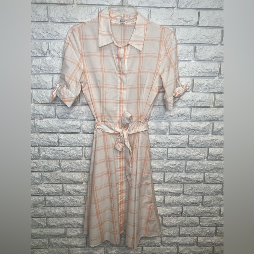 Calvin Klein Plaid Midi Dress Size 2